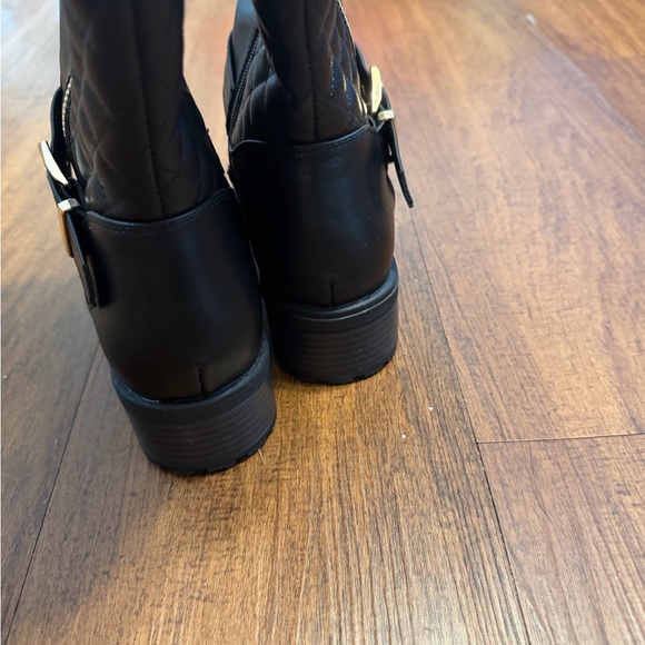 Global Win Black Quilted Over the Knee Boots - Picture 4 of 4